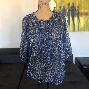 Grey lessors print blouse Express